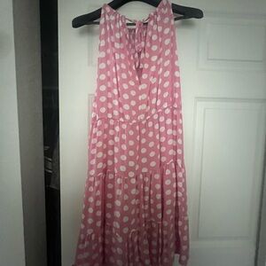 Pink Polka Dot Halter Dress